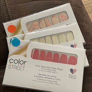 Color Street Nail Polish Strips - Pink, Cream, Multicolor